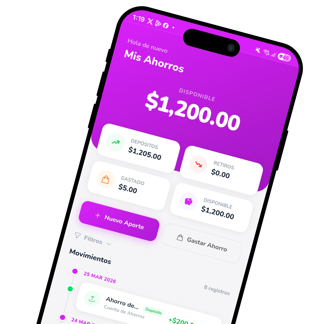 Kipo app — ahorro y metas de ahorro